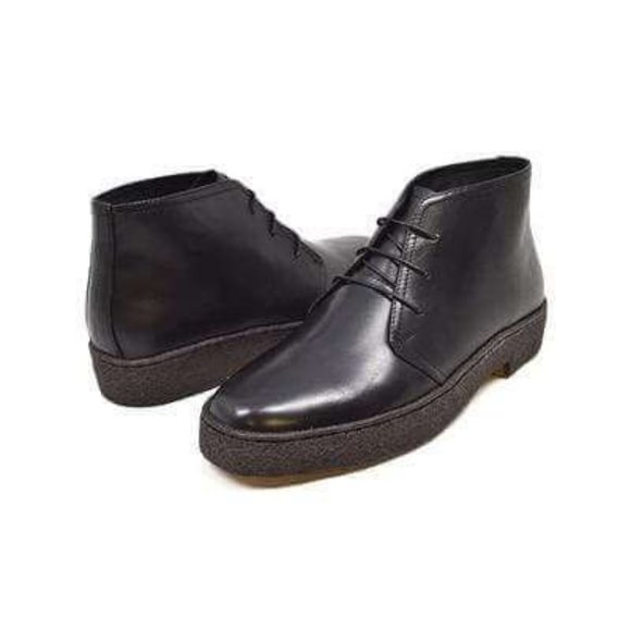 British Walkers Shoes British Walkers Playboy Original High Top Mens Black Leather Chukka